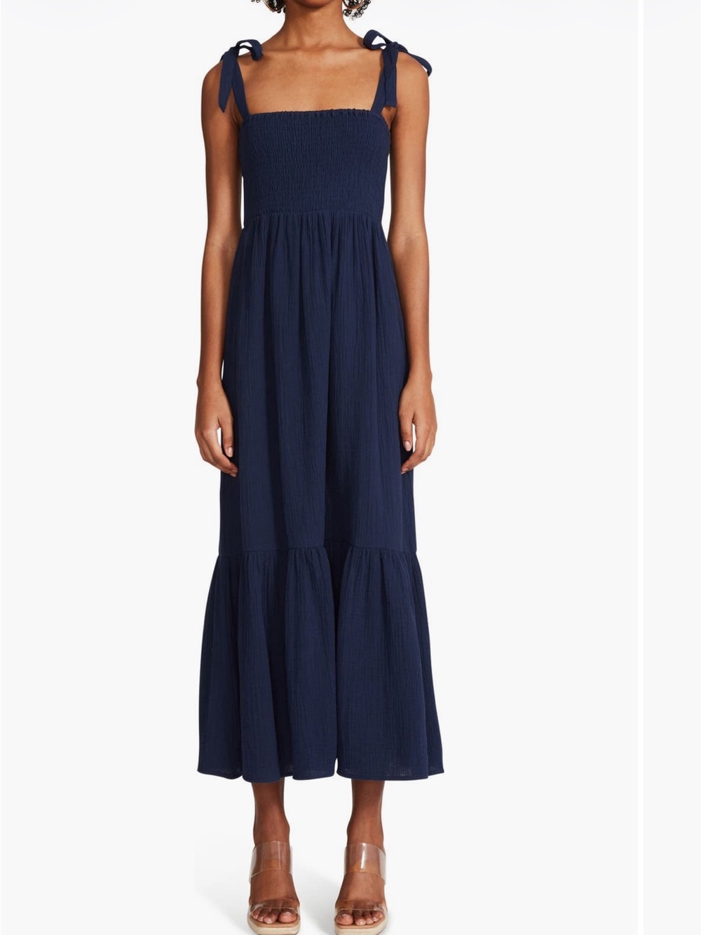 BB Dakota Navy Tie-Shoulder Dress